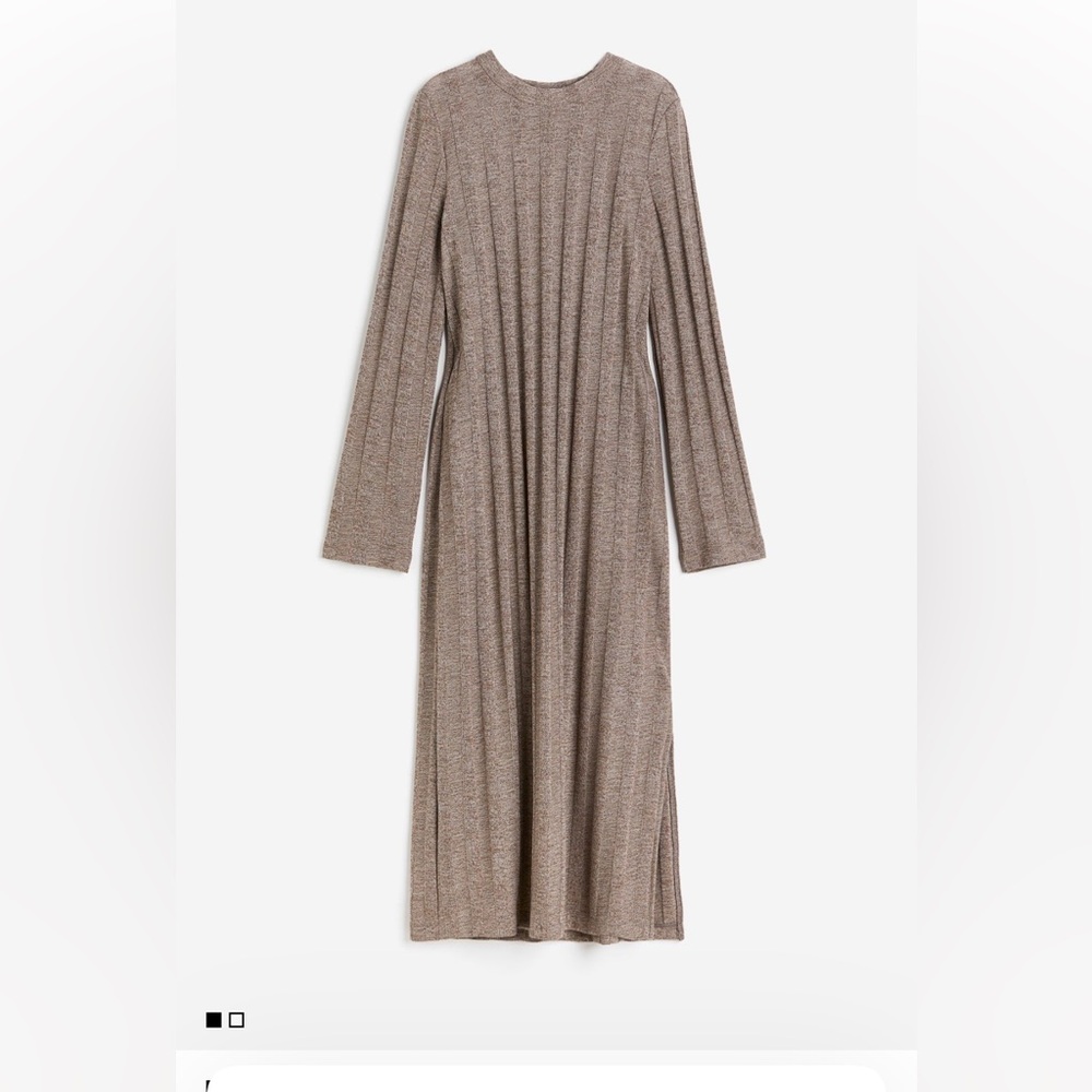 NWTs H&M dark taupe rib knit dress